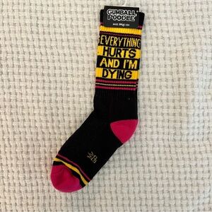 Funny Socks “Everything Hurts and I’m Dying”